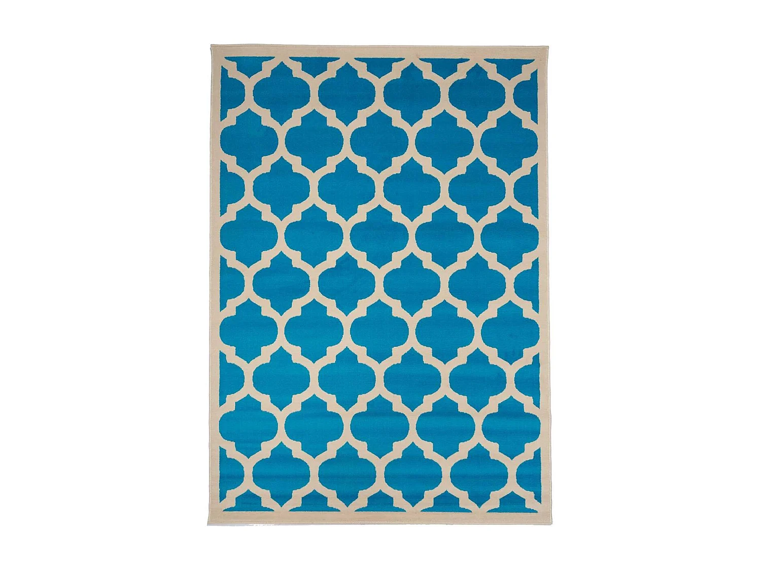 tapis chambre 60x110 tissé bleu rectangle motif géométrique LYN1 STYLE