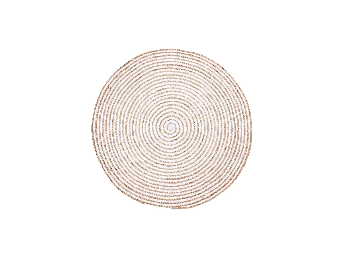 Tapis rond Ø150cm fait à la main en jute motif simple pour chambre SPIRALTRY