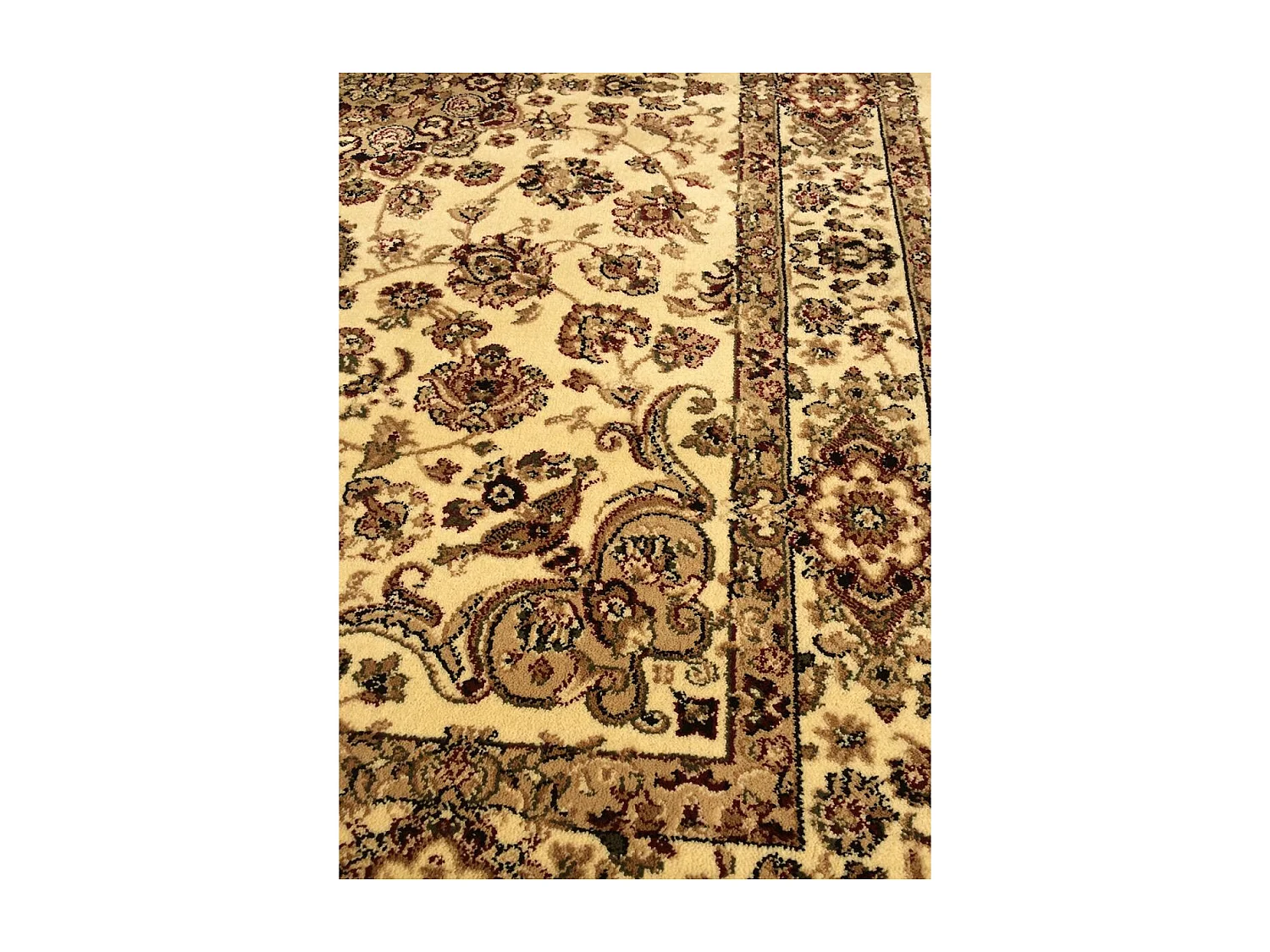 Tapis oriental 120x170 rectangle beige tissé motif ancestral AKLIM