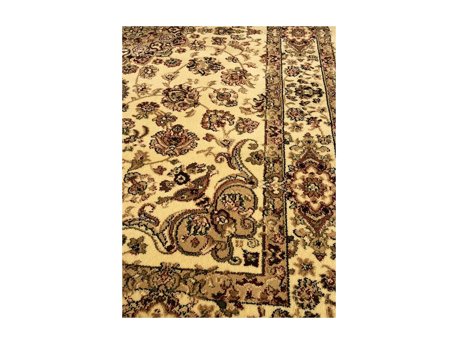 Tapis oriental 120x170 rectangle beige tissé motif ancestral AKLIM