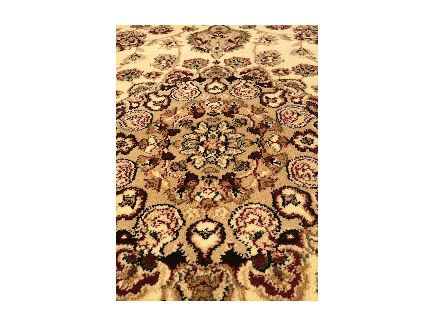 Tapis oriental 120x170 rectangle beige tissé motif ancestral AKLIM