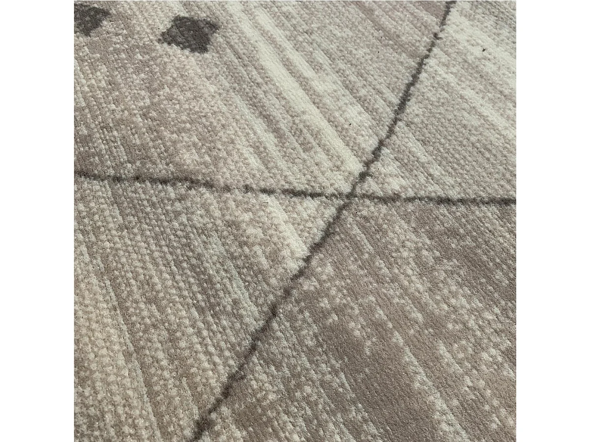 tapis chambre 80x150 tissé gris et ivoire rectangle motif berbère LYN1 FEZA