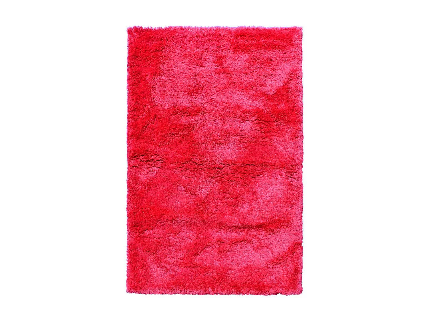Tapis longs poils shaggy 60x110 rectangle fait main fuchsia motif uni LUXE