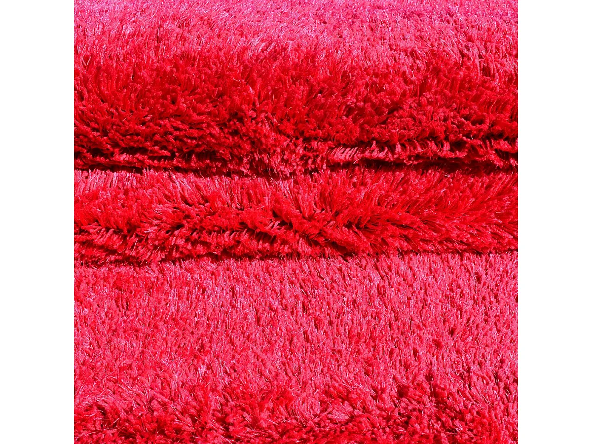 Tapis longs poils shaggy 60x110 rectangle fait main fuchsia motif uni LUXE