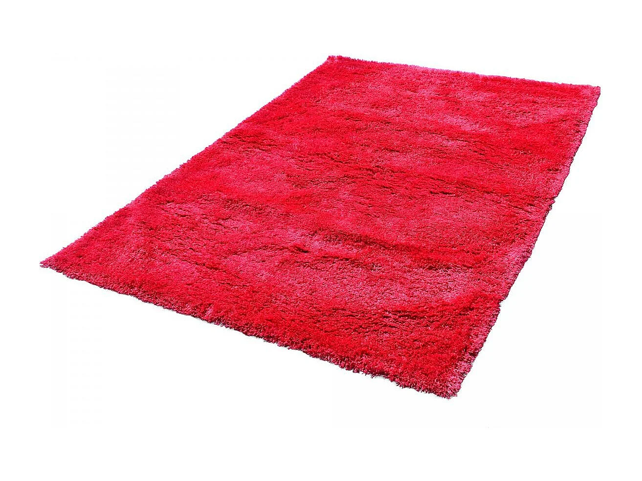 Tapis longs poils shaggy 60x110 rectangle fait main fuchsia motif uni LUXE