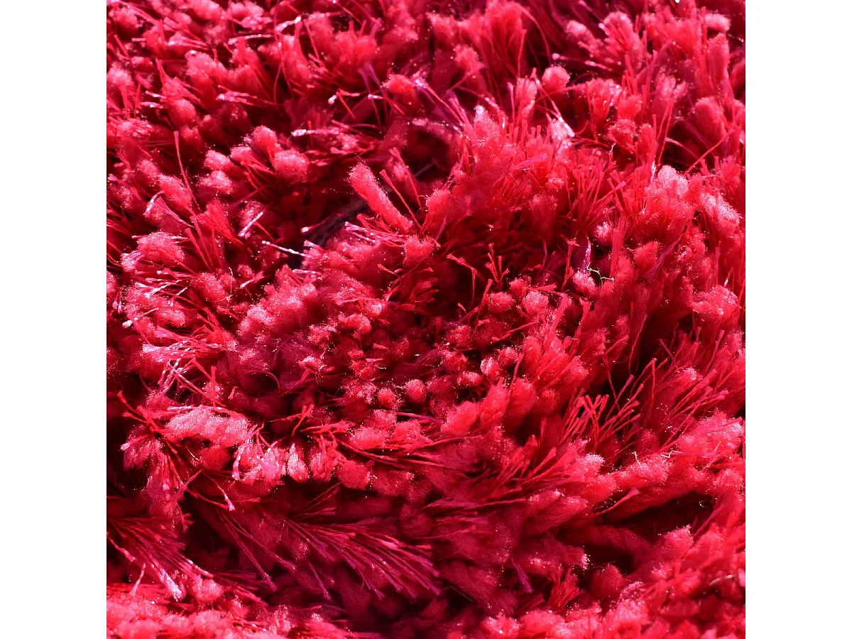 Tapis longs poils shaggy 60x110 rectangle fait main fuchsia motif uni LUXE