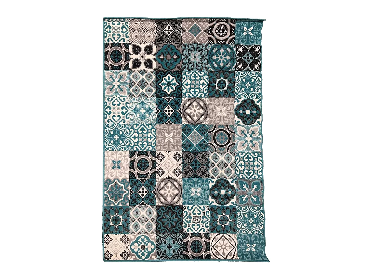 tapis chambre 80x150 tissé vert d'eau rectangle LYN1 FAIAN