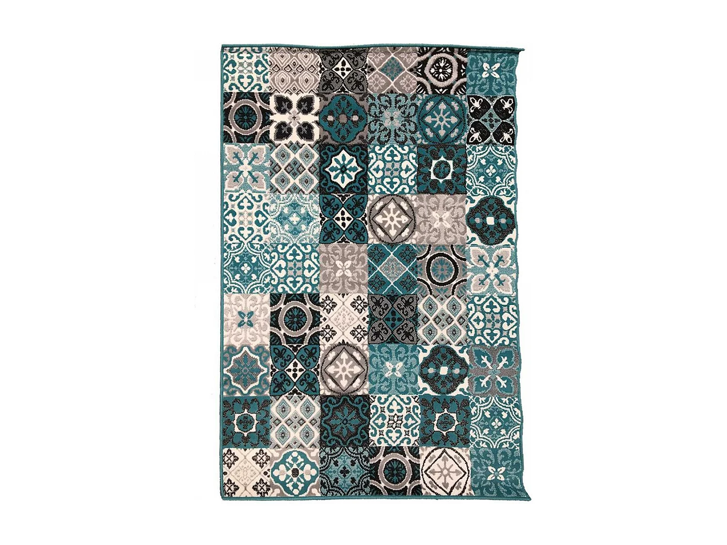 tapis chambre 80x150 tissé vert d'eau rectangle LYN1 FAIAN