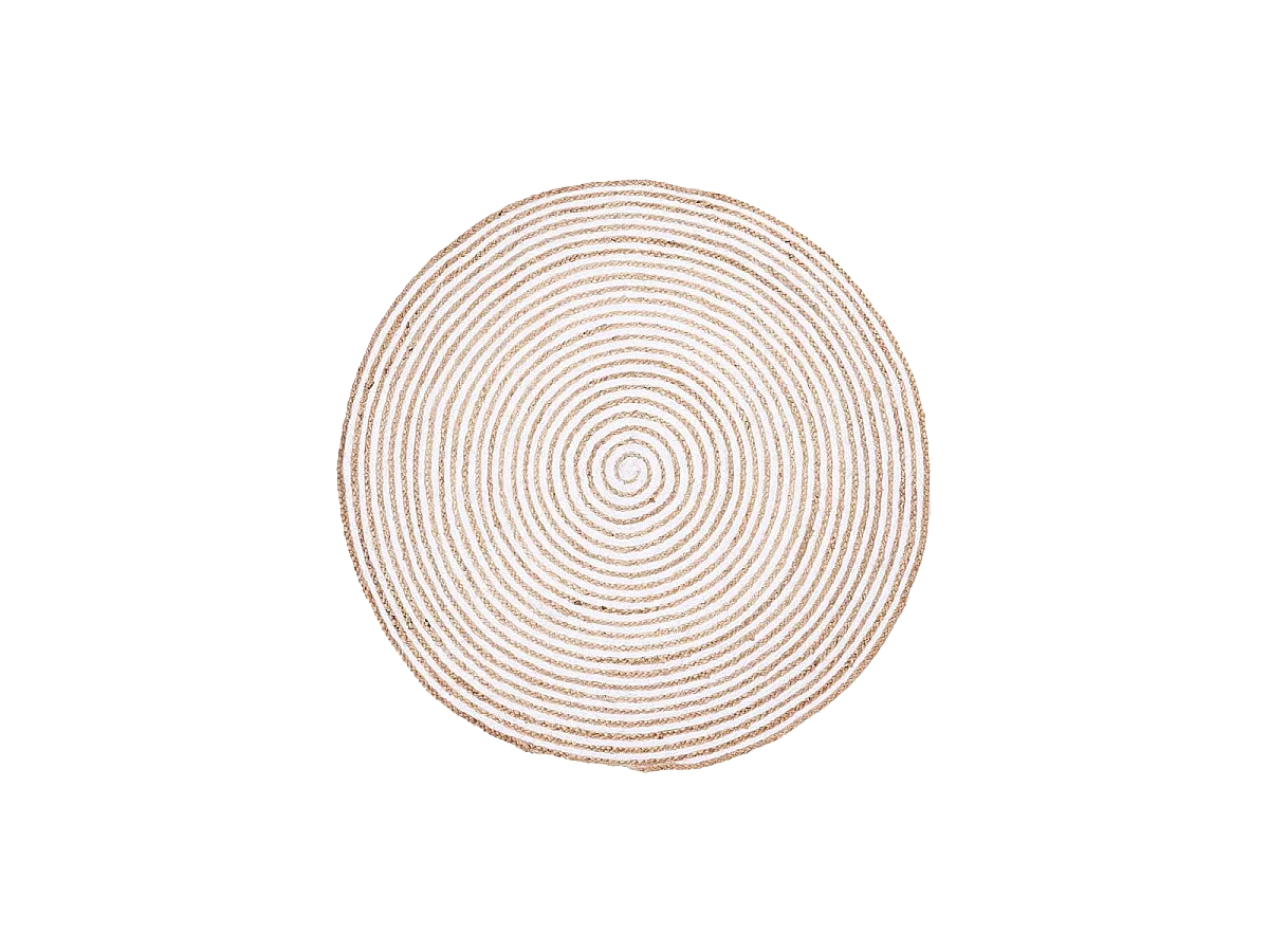 Tapis rond Ø200cm fait à la main en jute motif simple pour entrée SPIRALTRY