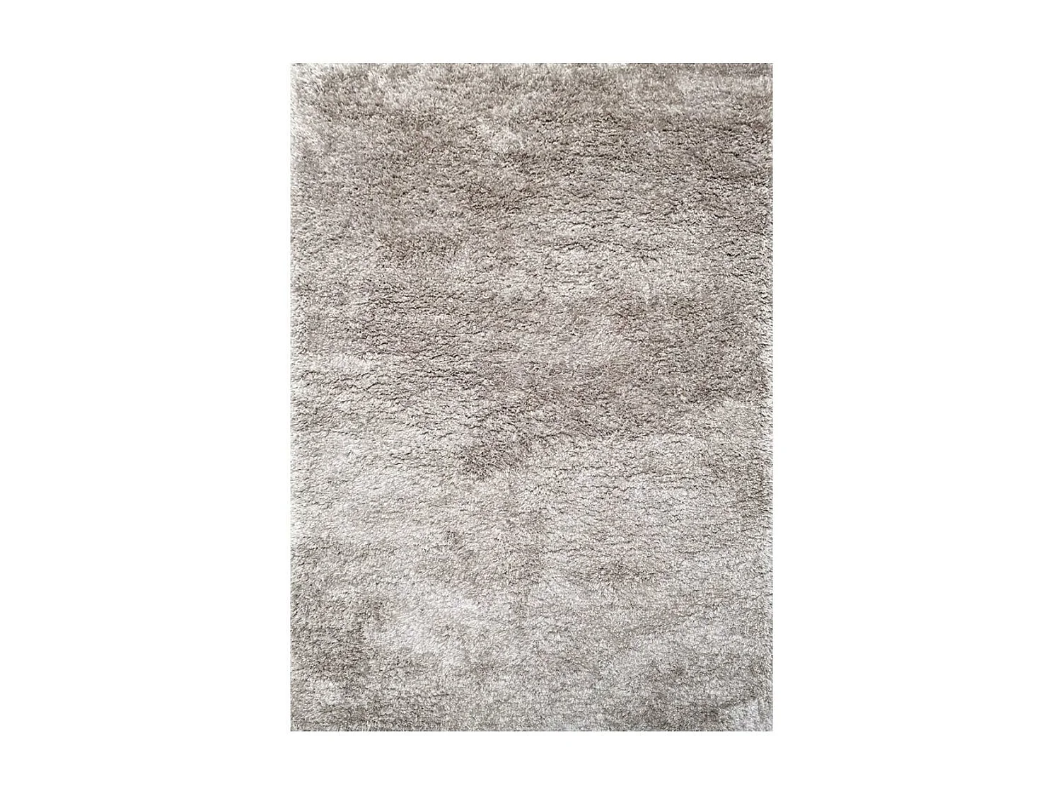 Tapis longs poils shaggy 80x140 rectangle fait main gris motif uni LUXE