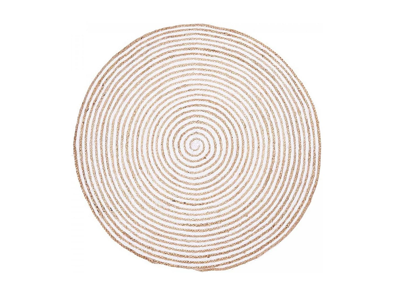 Tapis rond Ø250cm fait à la main en jute motif simple pour salon SPIRALTRY