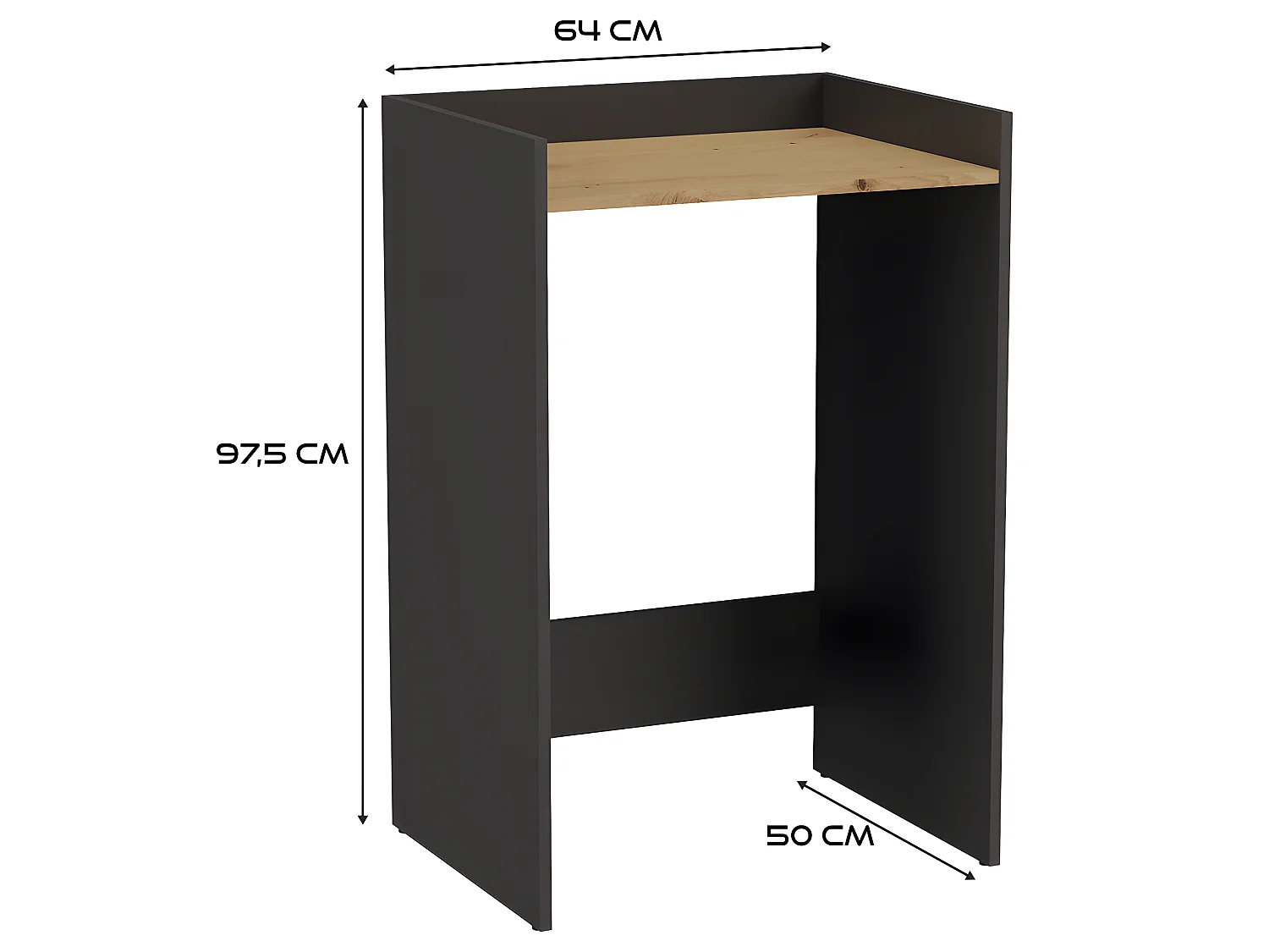 COMO - Meuble de rangement pour machine à laver - Meuble SDB - 64x50x97.5 cm - Buanderie
