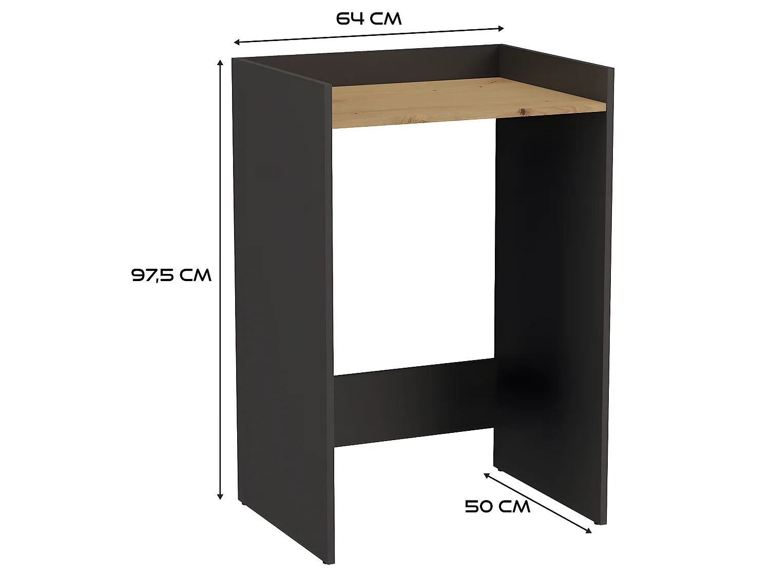 COMO - Meuble de rangement pour machine à laver - Meuble SDB - 64x50x97.5 cm - Buanderie