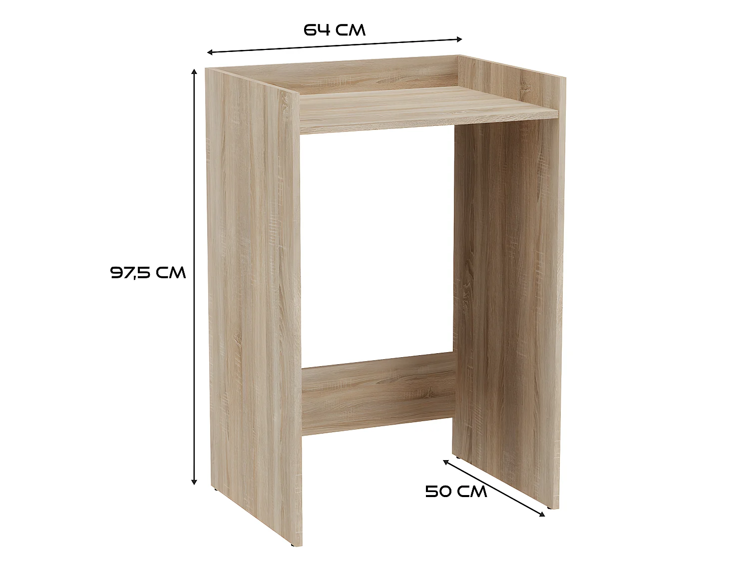 COMO - Meuble de rangement pour machine à laver - Meuble SDB - 64x50x97.5 cm - Buanderie