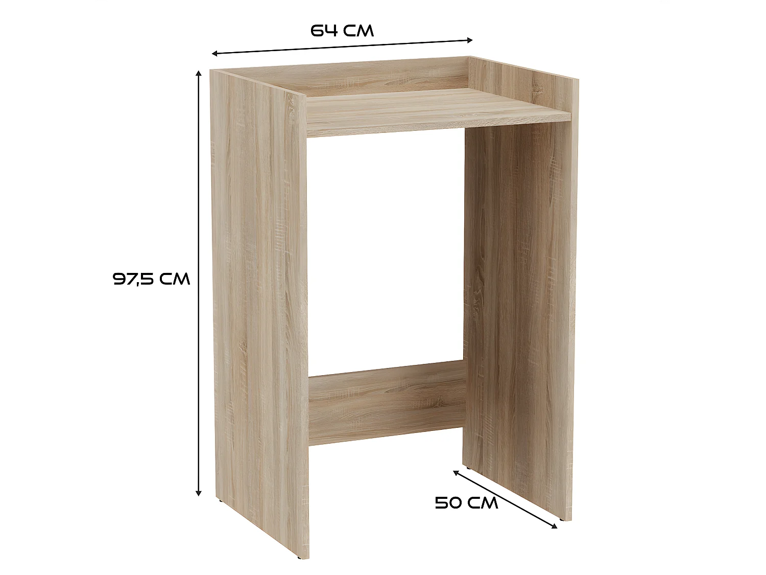 COMO - Meuble de rangement pour machine à laver - Meuble SDB - 64x50x97.5 cm - Buanderie