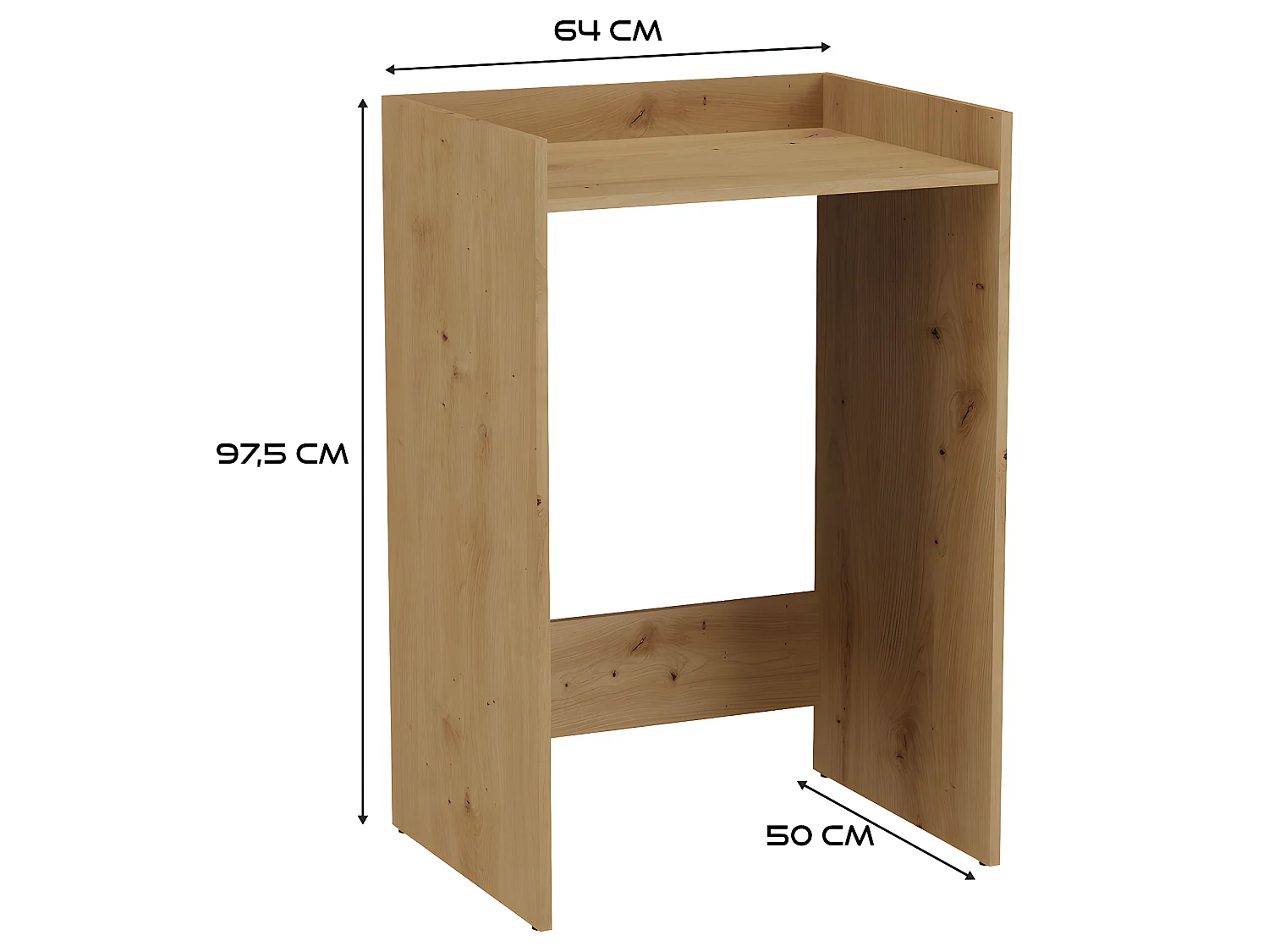COMO - Meuble de rangement pour machine à laver - Meuble SDB - 64x50x97.5 cm - Buanderie