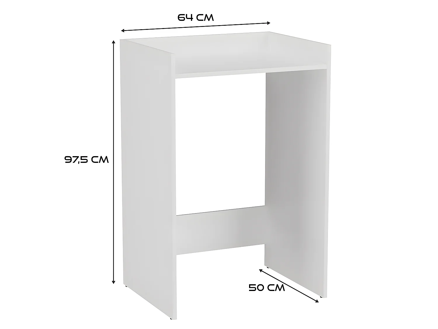 COMO - Meuble de rangement pour machine à laver - Meuble SDB - 64x50x97.5 cm - Buanderie