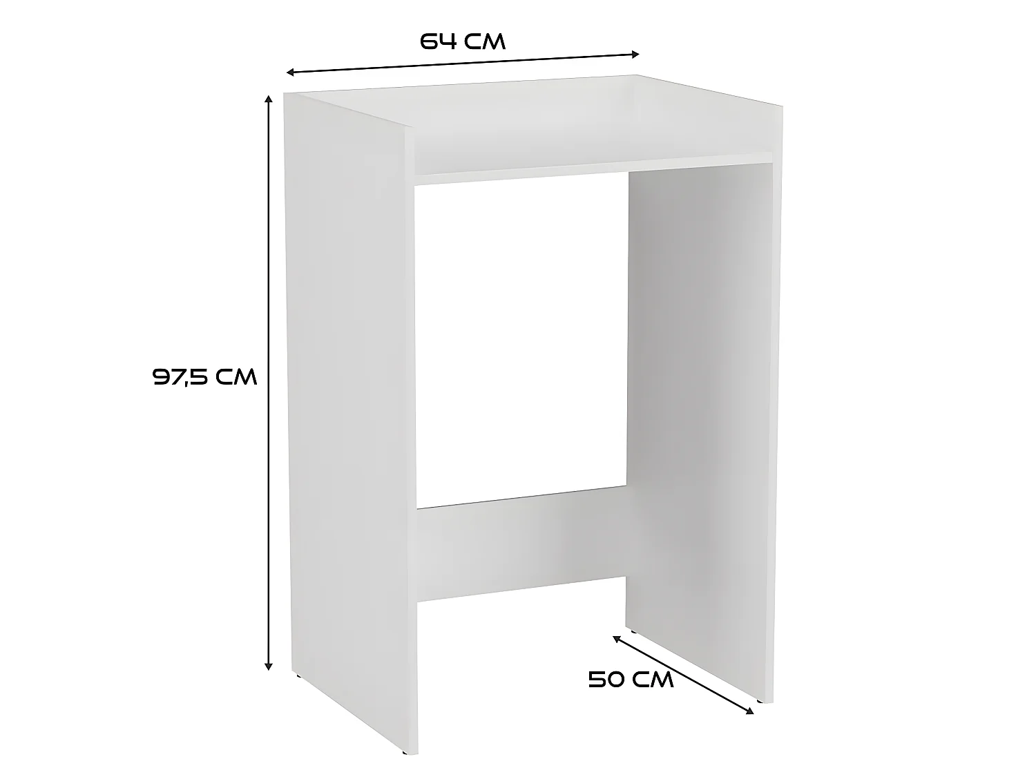 COMO - Meuble de rangement pour machine à laver - Meuble SDB - 64x50x97.5 cm - Buanderie