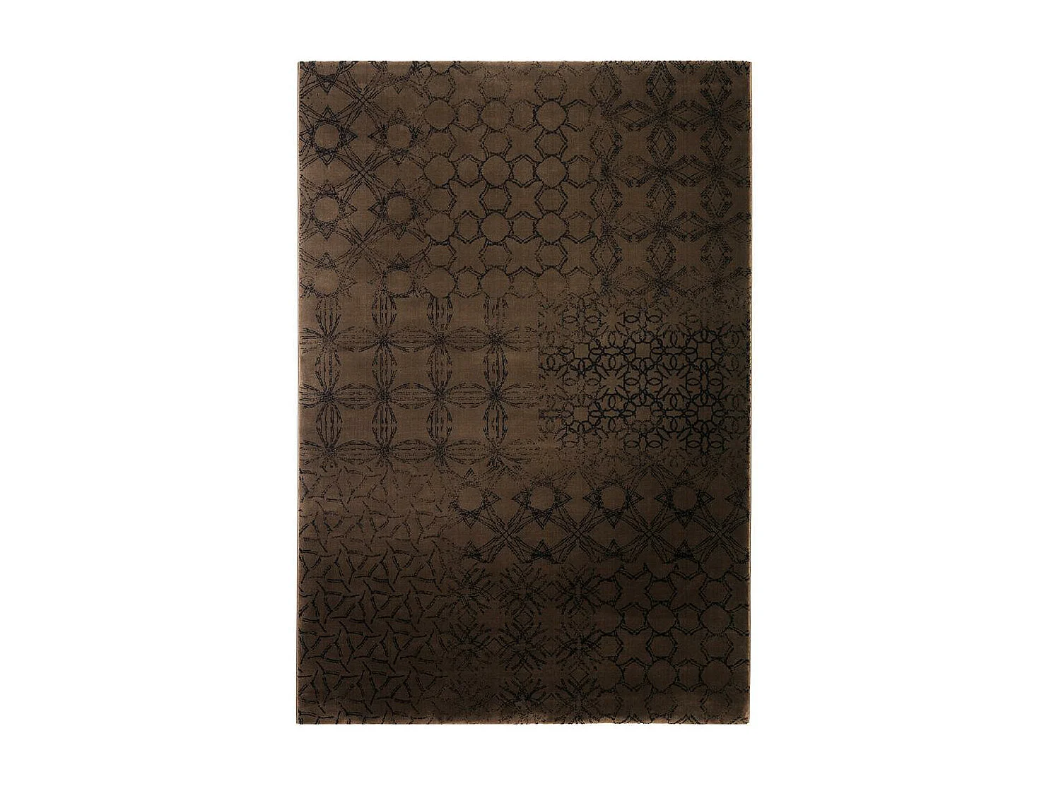 tapis chambre 80x150 tissé chocolat rectangle motif berbère HAMPTONS