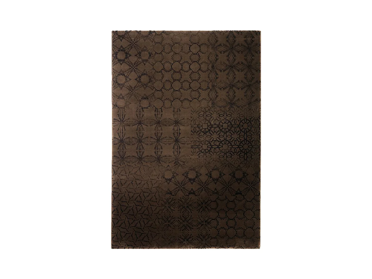 tapis chambre 80x150 tissé chocolat rectangle motif berbère HAMPTONS