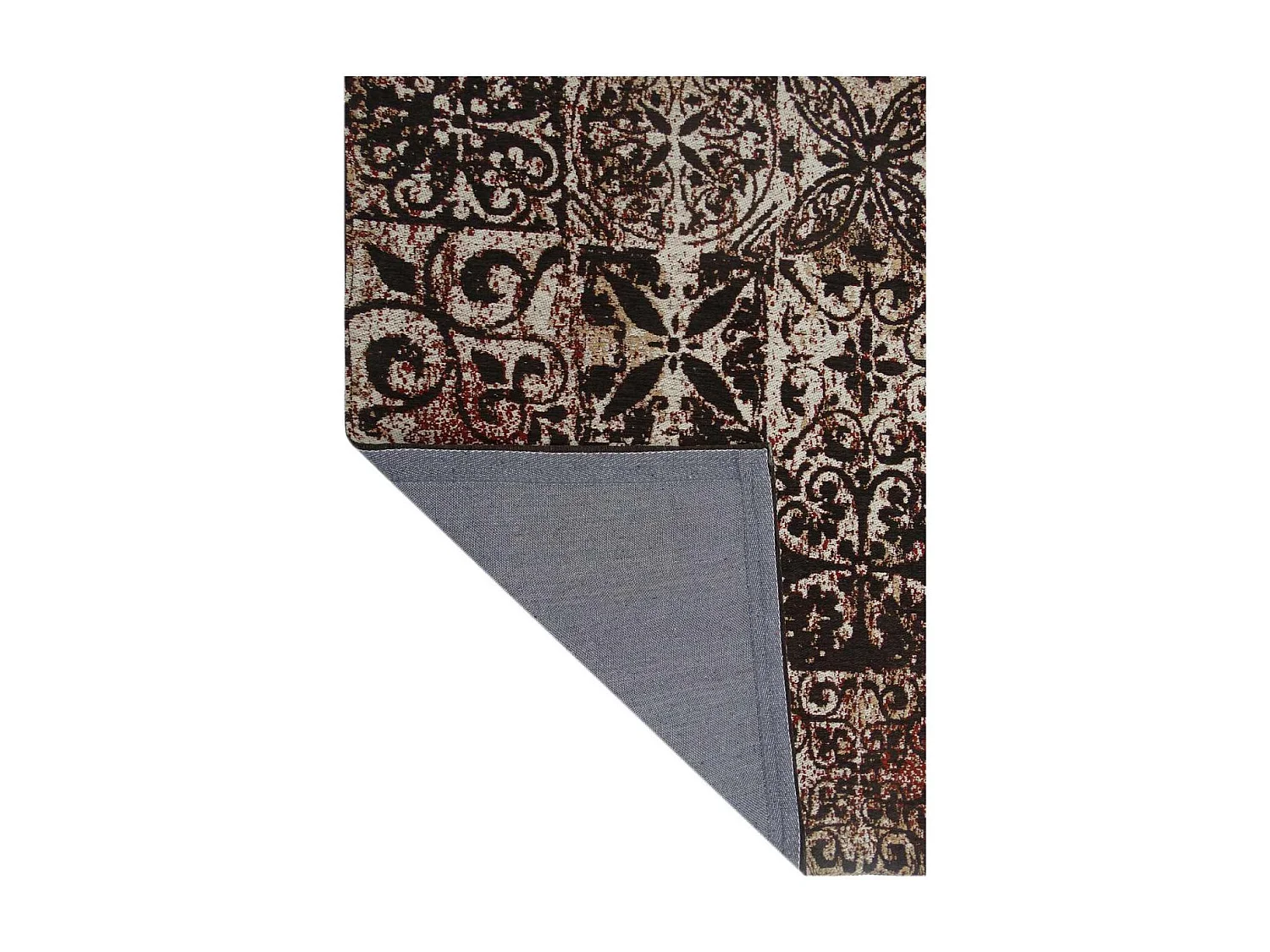 Tapis kilim 170x240 rectangle fait main marron motif géométrique LINIT