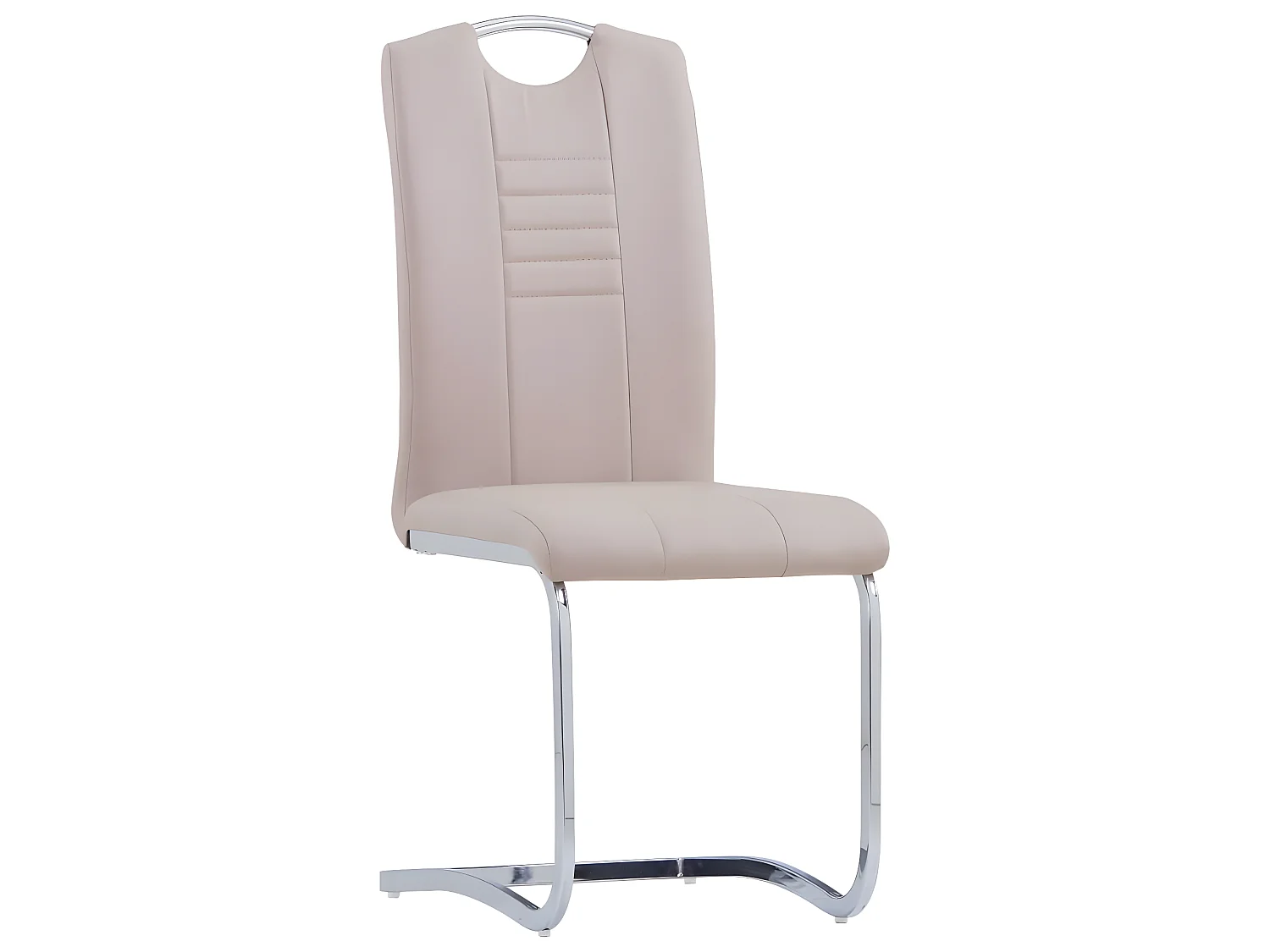 Lot de 6 chaises de salle à manger cuisine cantilever style moderne en synthétique couleur cappuccino CDS022261
