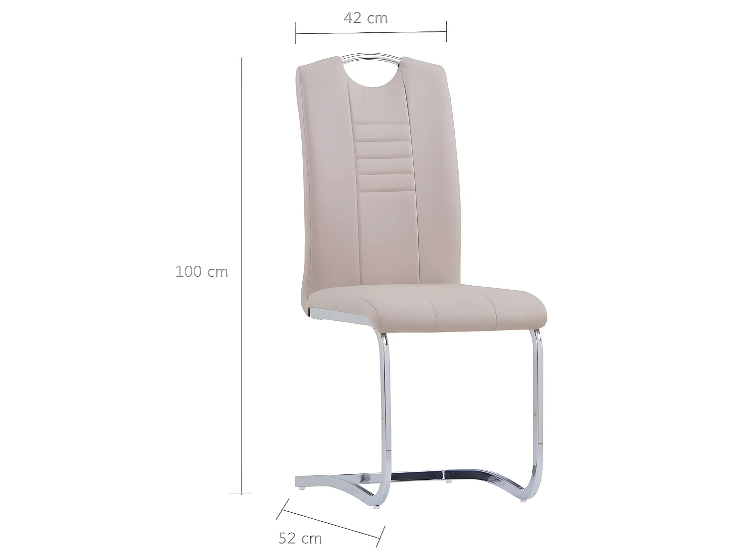 Lot de 6 chaises de salle à manger cuisine cantilever style moderne en synthétique couleur cappuccino CDS022261