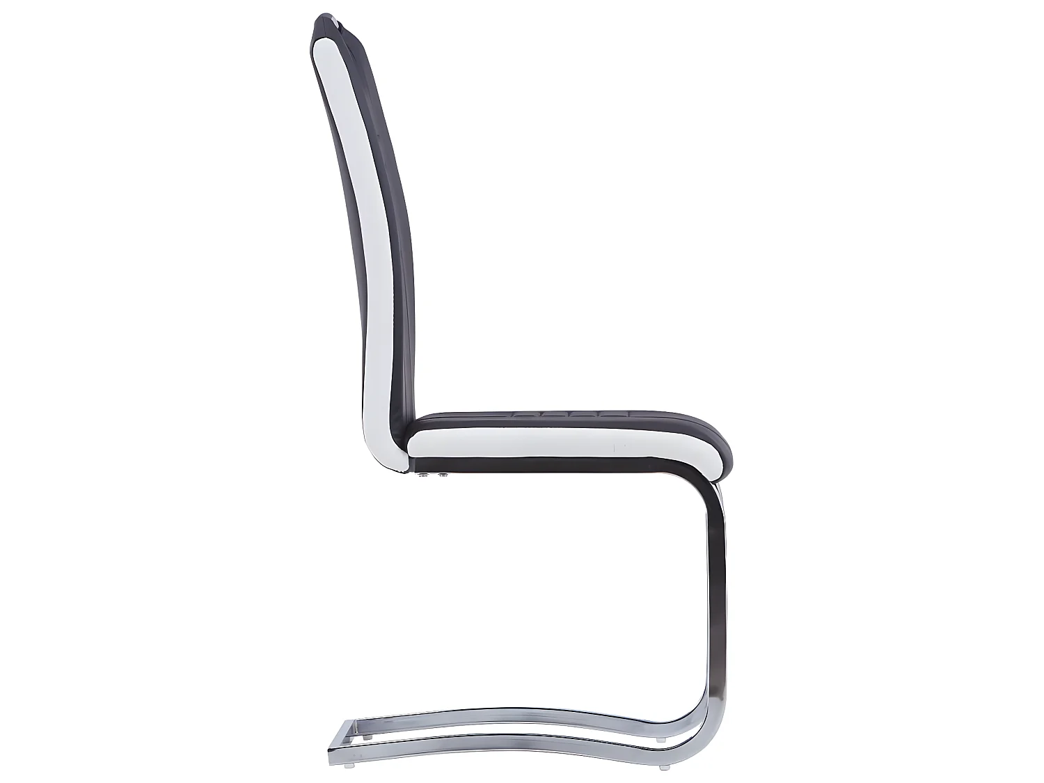 Lot de 6 chaises de salle à manger cuisine cantilever design chic en synthétique noir structure en acier chromé CDS022321