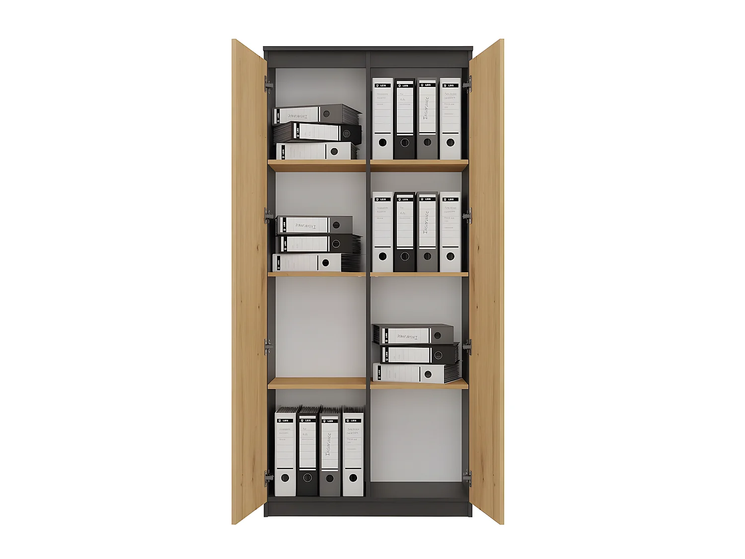 PRATO - Büroschrank- Bücherregal mit Türen - 80x35x180 cm - 8 Regale