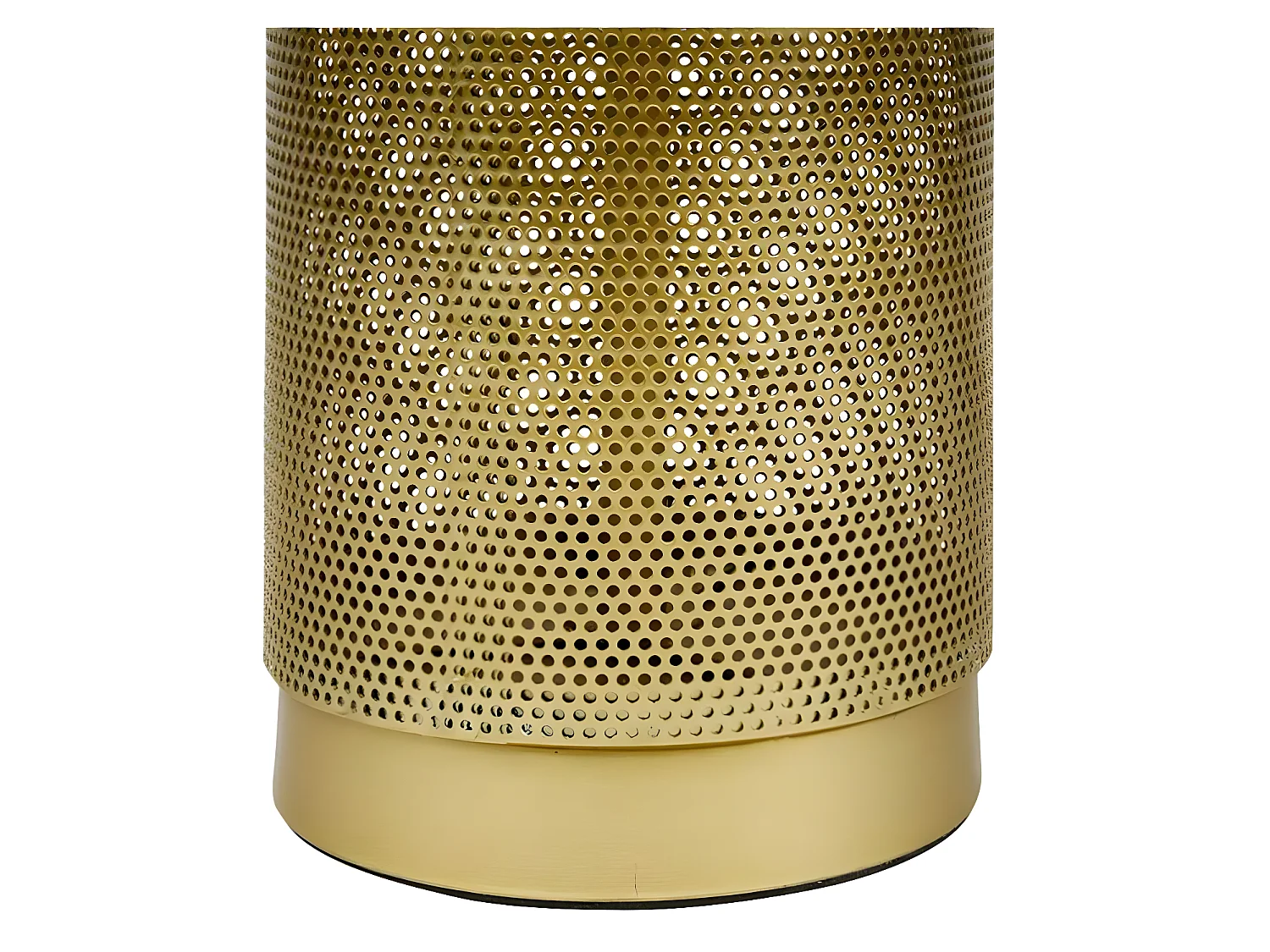 Lampe à poser en métal doré et abat jour noir ajouré - Ostaria