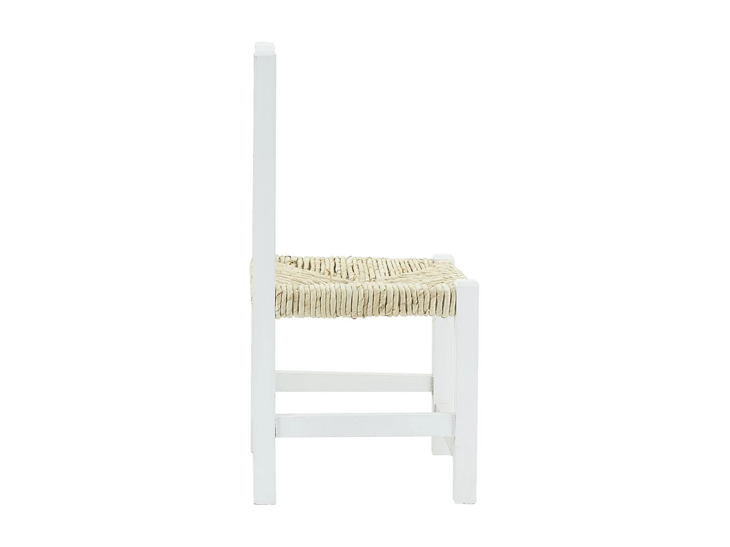 Sedia per bambini in legno invecchiato tinto bianco