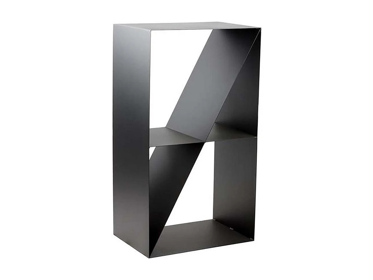 Range bûches en acier noir TSITO forme casier design 45x30x80 cm