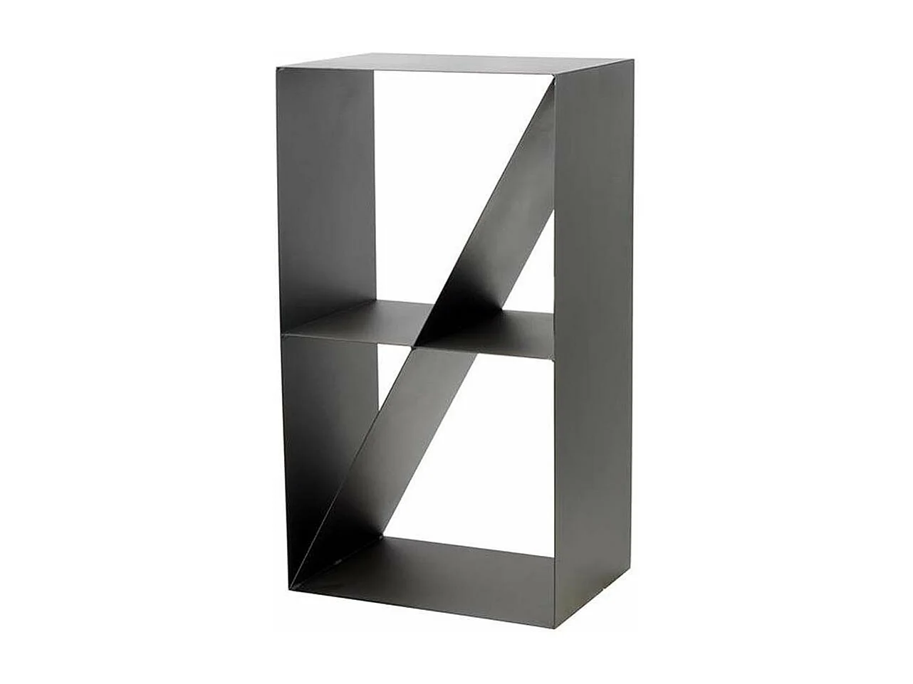 Range bûches en acier noir TSITO forme casier design 45x30x80 cm