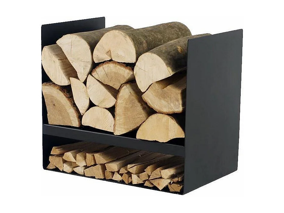 Rack à bûches HAZO en acier noir 45x30x40 cm