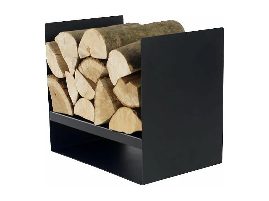 Rack à bûches HAZO en acier noir 45x30x40 cm