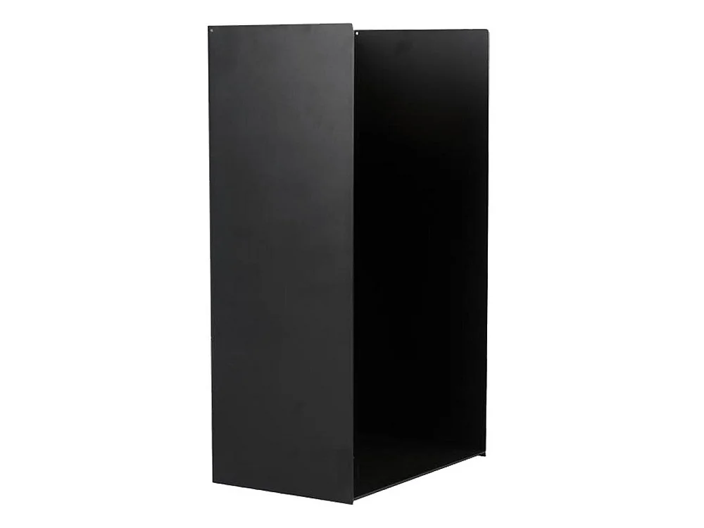 Rack à bûches PESTAK en acier noir avec dossier 45x30x80 cm