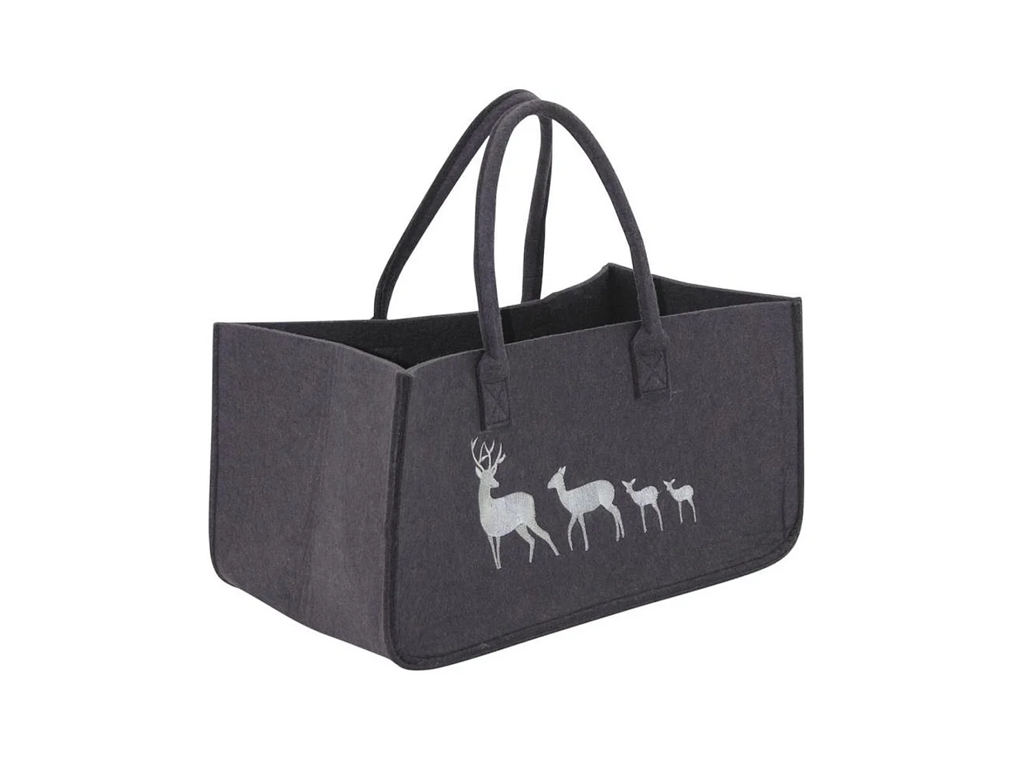 Sac à bûches en feutrine cerf