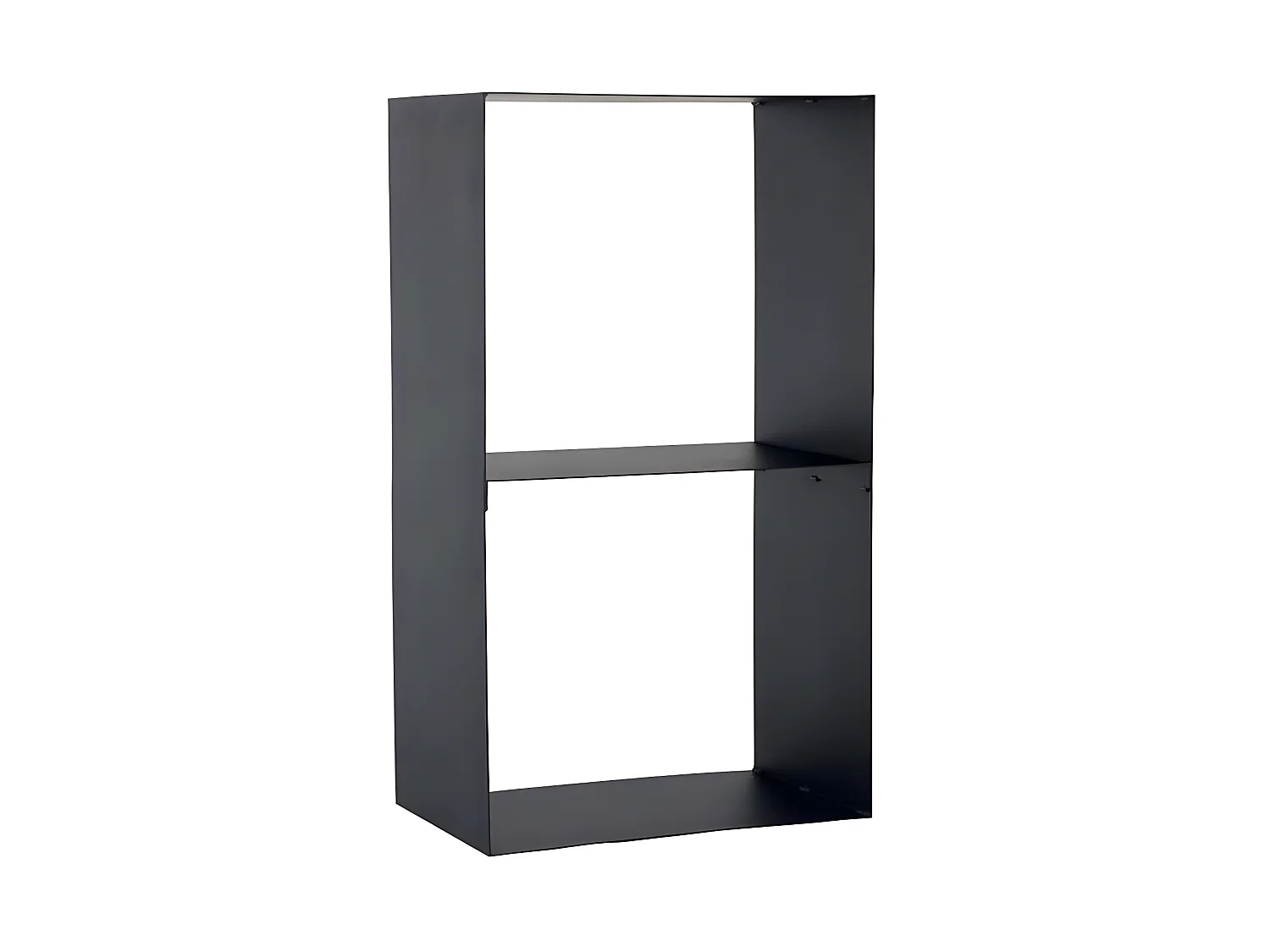 Range bûches CASEY en acier noir à 2 étages 45x30x80 cm