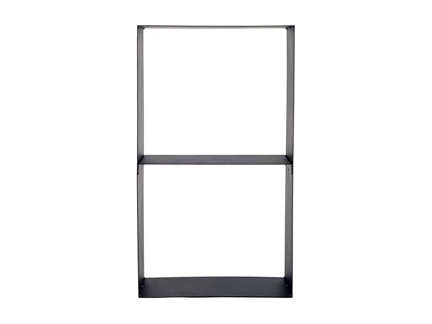 Range bûches CASEY en acier noir à 2 étages 45x30x80 cm