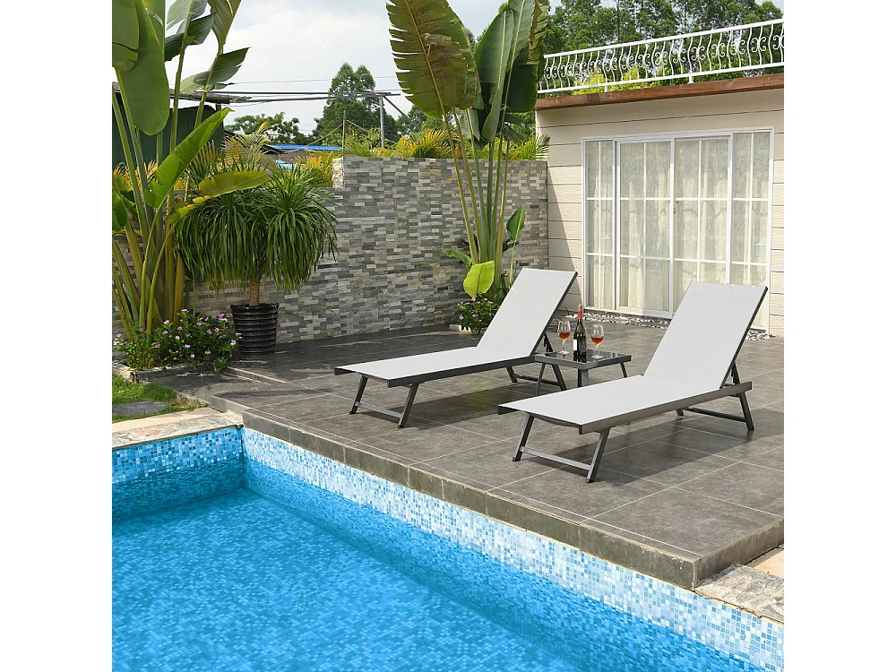 Bain de soleil en aluminium avec pied pliant CESENA