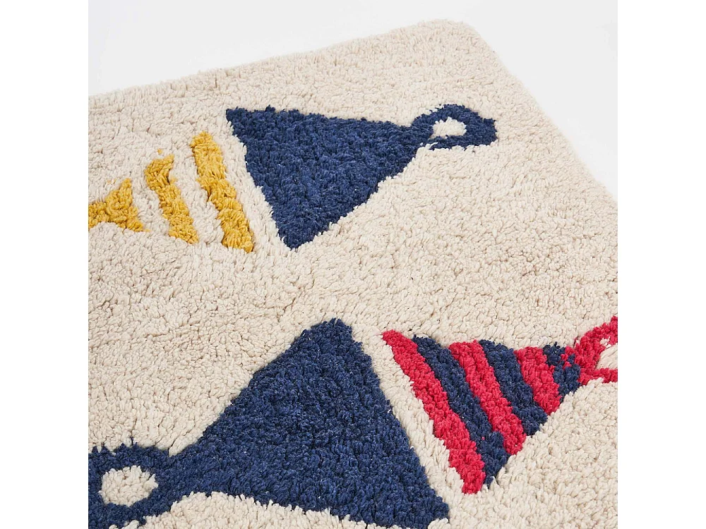 Tapis de bain en coton bouée 91 x 61 cm