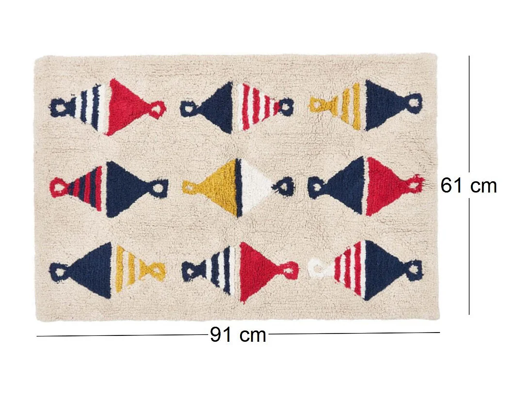 Tapis de bain en coton bouée 91 x 61 cm