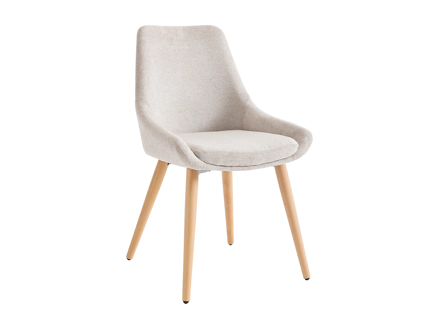 Sedia in Tessuto e Faggio Beige - Lotto di 2 - MASURIE