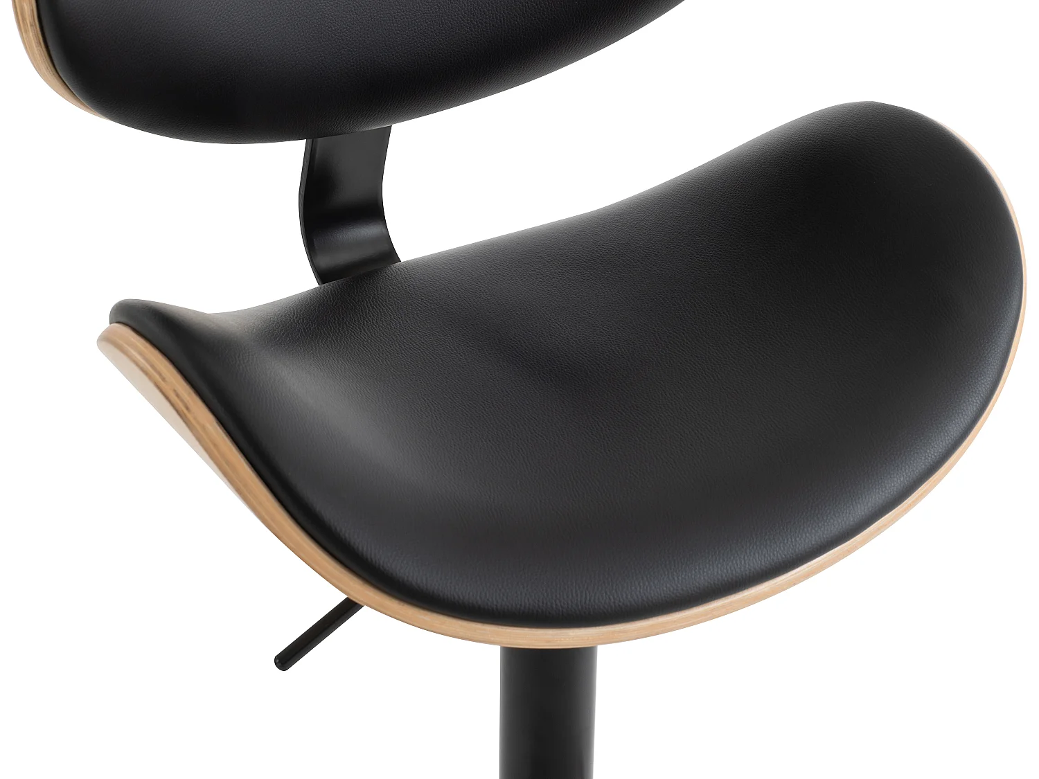 Sgabello da bar in Similpelle e Metallo Altezza regolabile Naturale chiaro e Nero - Lotto di 2 - MONTENEGRO