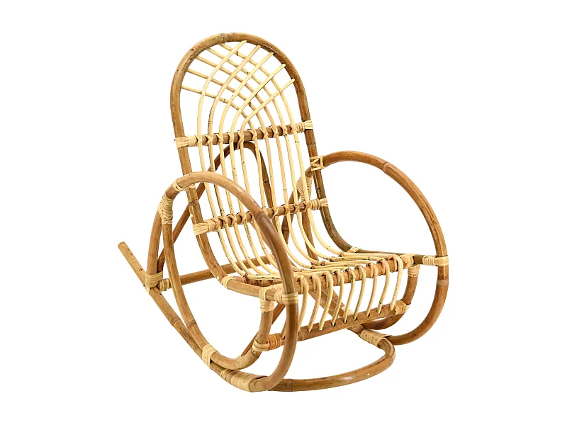 Rocking chair enfant en rotin naturel Rodéo
