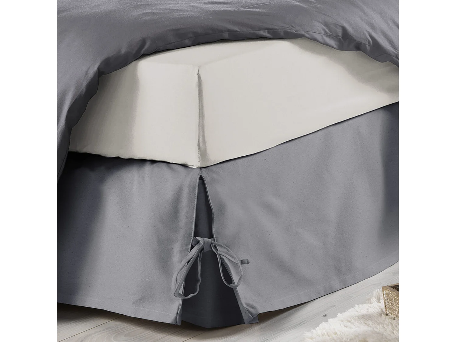 Cache Sommier "Sommina" 90x190cm Gris