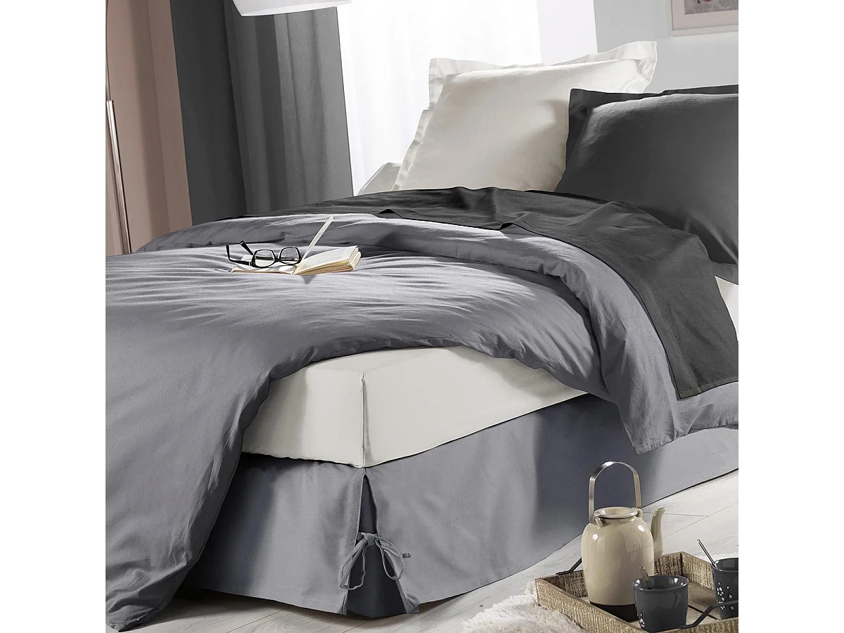 Cache Sommier "Sommina" 90x190cm Gris