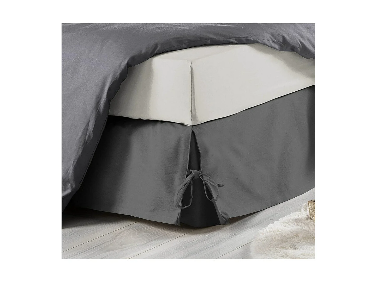 Cache Sommier "Sommina" 140x190cm Gris