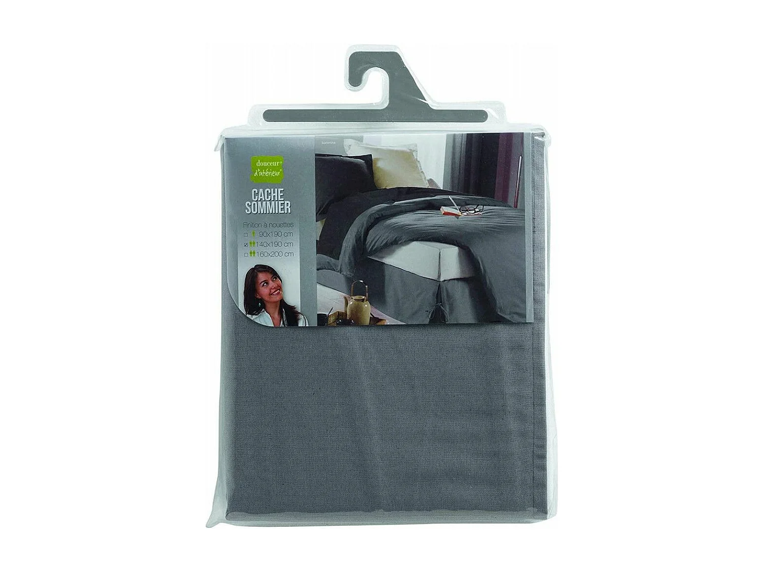 Cache Sommier "Sommina" 140x190cm Gris