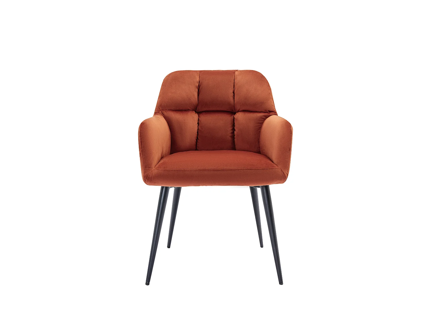 Set van 6 stoelen met armleuningen van velours en metaal - Terracotta - PEGA
